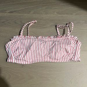 Bandeau Bikini top, red striped